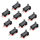 HiLetgo 10pcs V-156-1C25 Lead Limit Switch SPDT Switch Silver Base Contact Roller Swing