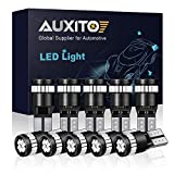 AUXITO 194 LED Light Bulb, Brilliant Red 168 2825 W5W T10 Wedge 24-SMD 3014 Chipsets LED Replacement Bulbs for Car Dome Map License Plate Lights (Pack of 10)