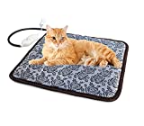 Hongyun Pet Electric Heating Pad for Cat and Dog Indoor Warming Mat Waterproof Heated Mat with Chew Resistant Cord(17.7" x17.7)