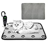 Pet Heating Pad for Cats Dogs,Waterproof Electric Heating Mat Indoor,Adjustable Warming Mat,Pets Heated Bed,Pet Electric Pad Blanket Heat Heated Heating Valentine Gift Love for Pet (28inx18in)