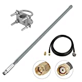 Nelawya 5.8 dBi LoRa Antenna 915Mhz Outdoor Indoor Omni-Directional Antenna with 10ft Ultra Low Loss KMR200 Cable for Nebra RAK RAK V2 Bobcat Syncrob Helium HNT Hotsport Miner, Grey