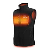 Men's Fleece Heated Vest with Battery Pack, Lightweight Polar Fleece Electric Heating Jacket Base Layer USB Rechargeable