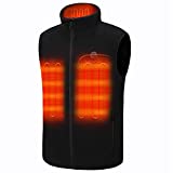 Venustas Men's Fleece Heated Vest with Battery Pack 7.4V, Lightweight insulated Electric Vest