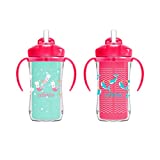 Dr. Browns Milestones Insulated Sippy Cup with Straw and Handles, Pink, 10oz, 2 Pack, 12m+