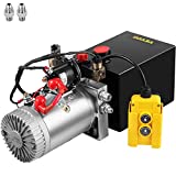 Mophorn Hydraulic Power Unit 8 Quart Hydraulic Pump Double Acting Hydraulic Power 12V DC with Metal Oil Reservoir Hydraulic Pump Power Unit for Dump Trailer Car Lifting