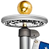 Deluxe Flag Pole Light Solar Powered - 1300 Lumen Solar Light for Flagpole - Light Up American Flag Outdoor with Solar Flag Pole Light from Dusk to Dawn for 12+ Hours - 100% Coverage Silver Flag Light