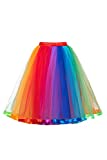 MisShow Women's Vintage 5 Layered Tulle Tutu Puffy Ballet Bubble Skirt Party Underskirt One Size