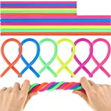 36 Pieces Noodles Fidget Toy Noodle Fidget Toy Stretchy Strings Fidget Toys Silent Fidget Toys to Relieve Stress for Kids with ADD, ADHD or Autism (Small, Medium)