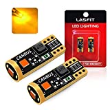 LASFIT 194 168 T10 2825 W5W LED Bulb - Amber Yellow - Canbus Error Free, Non-Polarity 400LM Extremely Bright for Side Marker Map Doors, 12-24V (Pack of 2)