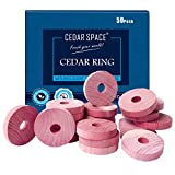 Cedar Rings for Hangers Cedar Blocks for Clothes Storage - 54 Pcs 100% Natural Aromatic Cedar Protection for Wardrobes Closets and Drawers