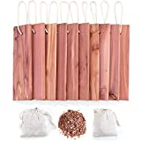 GOGOUP Cedar Blocks for Clothes Storage, 100% Nature Aromatic Red Ceder Wood Planks Boards Hanger and Chips Bag Freshener Protection for Closets wardrobes 12 Pcs