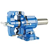 COGNATIVE 5-Inch Heavy Duty Bench Vise Ductile Iron Bench Vise 360 Multi-Purpose Bench Vise with Anvil, Clamp force 4000KG, Blue