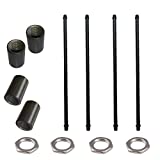 WOERFU 4-Pack 1/8 IP Straight Pipe lamp stem Black Finish Lamp Rod Kit with Connector (30cm)