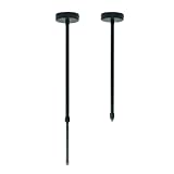 Pendant Light Fixture Extension Rod 16-32 inch Adjustable Metal Lamp Parts Hanging Lighting Stems Kit w/ 4 Inch Modern Ceiling Shallow Steel Canopy 2 Pack (Black)