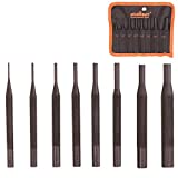 HORUSDY 8 Pieces Pin Punch Set, Gunsmithing Kit Removing Repair Tool with Holder for Automotive, Watch Repair,Jewelry and Craft