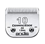 Andis  64315, Ceramic Edge Detachable Pet Clipper Blade  Carbon-Infused Steel with Sharp Cutting Tech, Runs Cooler & Stays Sharper, Resists Rust & Heat, Size-10 - Fits AG, AGC & BDC Series, Chrome