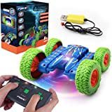 Force1 Mini Tornado LED Remote Control Car for Kids - Double Sided Fast RC Stunt Car, Off-Road Rechargeable Remote Control Stunt Car Toy for Boys or Girls, 360 Flips, All Terrain Tires, Bright LEDs
