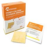 Honey Calcium Alginate Wound Dressing, Medical Grade Honey Patches for Faster Wound Care, Minor Burns, and Cuts, 2'' X 2'' 10 Pack