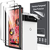 LK [2+2 for 2 Pack Google Pixel 6 Screen Protector with 2 Pack Camera Lens Protector, HD Clarity, 9H Hardness [Tempered Glass] Screen Protector Google Pixel,Touch Sensitive, Case Friendly