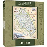 MasterPieces 1000 Piece Jigsaw Puzzle for Adult, Family, Or Kids - Glacier Map 19.25" X 26.75" - Family Owned American Puzzle Company