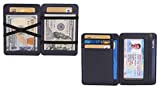 AULIV Card Holder Leather Magic Wallet RFID Blocking Slim Minimalist Front Pocket Credit Card Case for Men Women (Navy Blue)