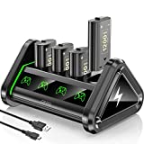 OIVO Rechargeable Battery Packs Compatible with Xbox Series X|S/Xbox One X/S/Elite, 4 X 1200 mAh Battery Kit with Charger, Rechargeable Batteries Charger Station with ON/Off Power Switch