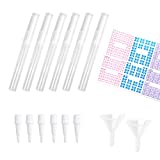 Empty Cosmetic Container Pen - 5 Pack - Refillable Fluid Applicator with Brush Tip - For Nail Polish, Lip Gloss, Teeth Whitener, Essential Oil - Non-Leaking Design- Funnels and Labels Included