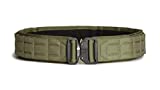 Tacticon Battle Belt | Combat Veteran Owned Company | Padded Tactical Belt | Gun Belt With Metal Quick Release Buckle | Laser Cut Molle PALS System (Olive Drab Green, M [34" - 39" Waist])