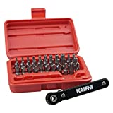 KAIFNT K401 Tamper-Proof Security Bit Set with Mini Ratchet Wrench, 1/4-Inch Drive, 34-Piece