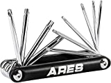 ARES 44000-10-Piece Tamper-Proof Folding Star Key Set - Sizes Include T-6 to T-30 - Corrosion-Resistant CR-V Steel Construction