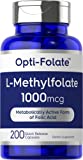 L Methylfolate 1000mcg | 200 Capsules | Value Size | Optimized and Activated | Non-GMO, Gluten Free | Methyl Folate, 5-MTHF | by Opti-Folate