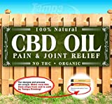 CBD Oil Pain & Joint Relief Banner 13 oz | Non-Fabric | Heavy-Duty Vinyl Single-Sided with Metal Grommets