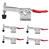 5 pack Hold Down Toggle Clamps Latch Antislip Red 201B Hand Tool 200Lbs Holding Capacity Antislip Horizontal Quick Release Heavy Duty Toggle Clamp Tool (201B)