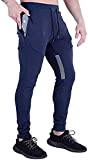 Mens Sweatpants Joggers for Men with Pockets : Slim Fit Joggers for Men Track Pants Men's Casual Gym Athletic Workout Running Sweat Pants Male Quick Dry Training Sports Tapered Pants Lightweight Navy
