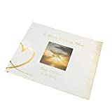 Pavilion Gift Company 99108 Loving Mother Always & Forever in Our Hearts 60 Page Memorial Guest Book with Picture Frame, Gold