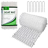 Tapix Cat Scat Mat Clear 8 feet x 12 inch with 6 Staples, Anti-cat Network with Spikes Digging Stopper - Cat Deterrent Mat for Indoor and Outdoor