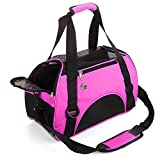 ZaneSun Cat Carrier,Soft-Sided Pet Travel Carrier for Cats,Dogs Puppy Comfort Portable Foldable Pet Bag Airline Approved (Small Rose red)
