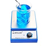 INTLLAB Magnetic Stirrer Stainless Steel Magnetic Mixer with stir bar (No Heating) Max Stirring Capacity: 3000ml