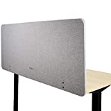 VIVO Gray Clamp-on 60 x 24 inch Privacy Panel, Sound Absorbing Cubicle Desk Divider, Acoustic Partition, PP-1-V060G
