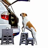 Folding/Portable Dog Steps for Large, Medium and Small Doggies - Indoor Outdoor Pet Stairs Ideal for High Bed, Car, SUV & More