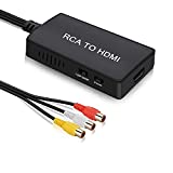 RCA to HDMI Converter, 1080p Female AV Composite to HDMI Video Audio Converter Adapter Supporting PAL/NTSC for PC Laptop Xbox PS4 PS3 TV STB VHS VCR Camera DVD