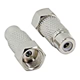RCA to F Adapter, Atari Adapter for TV, 2-Pack RFAdapter Coax Male to RCA Female Connector Convertor for Atari 2600/7800, C64 Mini, Commodore, Sega, Colecovision Game System