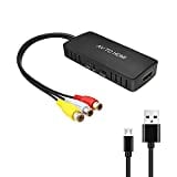 RCA to HDMI Converter, RuiPuo Composite to HDMI Adapter Support 1080P, PAL/NTSC Compatible with WII, WII U, PS one, PS2, PS3, STB, Xbox, VHS, VCR, Blue-Ray DVD,HDM Capture Card (RCA TO HDMI Converter)