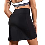 TAILONG Women Athletic Skirt with Shorts Ladies Sports Apparel Workout Clothes Running Skorts for Tennis, Golf, Yoga (Medium, Black)