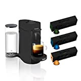 Nespresso VertuoPlus Coffee and Espresso Machine by De'Longhi, Black Matte, with Best Selling Vertuoline Coffees Included