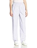 CHEROKEE Women's Workwear Elastic Waist Cargo Scrubs Pant, White, Large