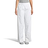Uncommon Threads Unisex Classic Baggy Chef Pant with 3 Inch Elastic Waist, White, Large