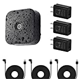 3Pack Power Adapter for Blink XT / XT2 & All-New Blink Outdoor Indoor Camera, Long and Flat 25 ft/7.5m Weatherproof Cable Continuously Charging Your Blink Security Camera (Black)