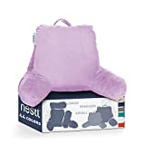 Nestl Reading Pillow, Petite Back Pillow, Backrest Pillows for Bed with Arms, Shredded Memory Foam Back Pillows for Sitting in Bed, Small Back Support Pillow for Kids & Teens, Lavender Purple