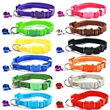 GAMUDA Cat Collars Breakaway - Super Soft Nylon Cat Collar – Pet Collars - Colorful Adjustable Safety Kitten Collars with Bell Set of 12 - Collar para Gato